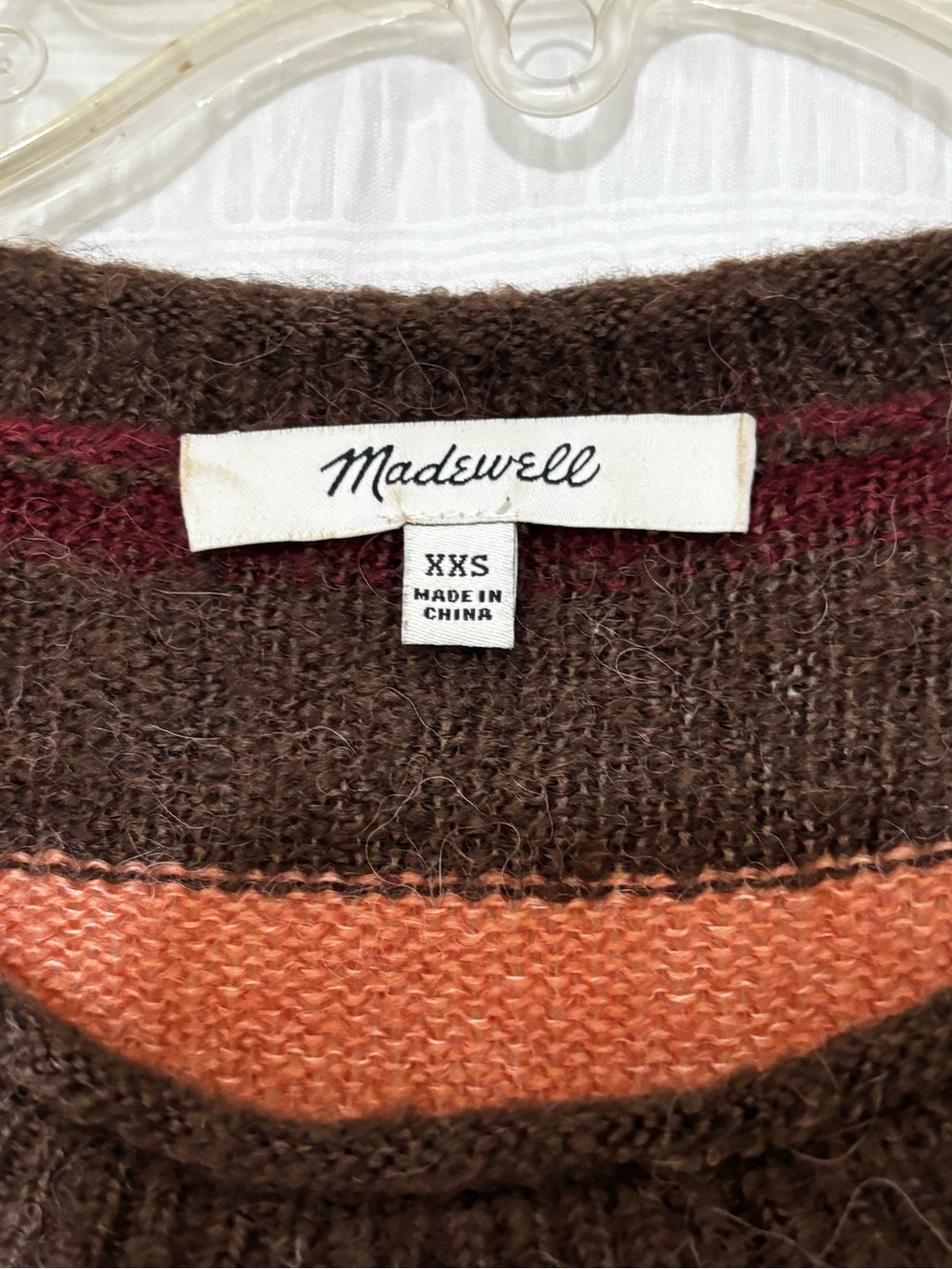 Madewell Chelsea Pocket Pullover Sweater Striped Alpaca Sz XXS - Picture 2 of 10